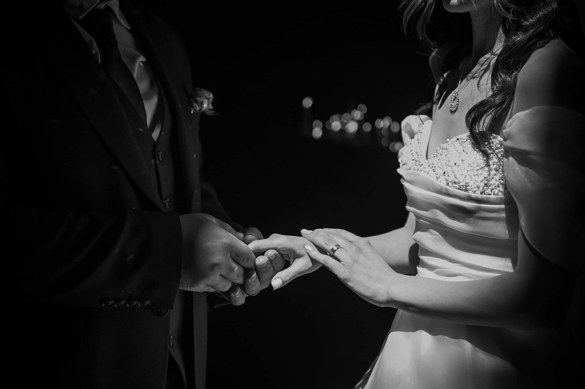 Signed marriage registration document with a pen